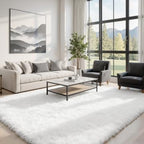 5x8 Area Rugs for Living Room: Soft Fluffy Shag White Rugs for Bedroom - Image 2