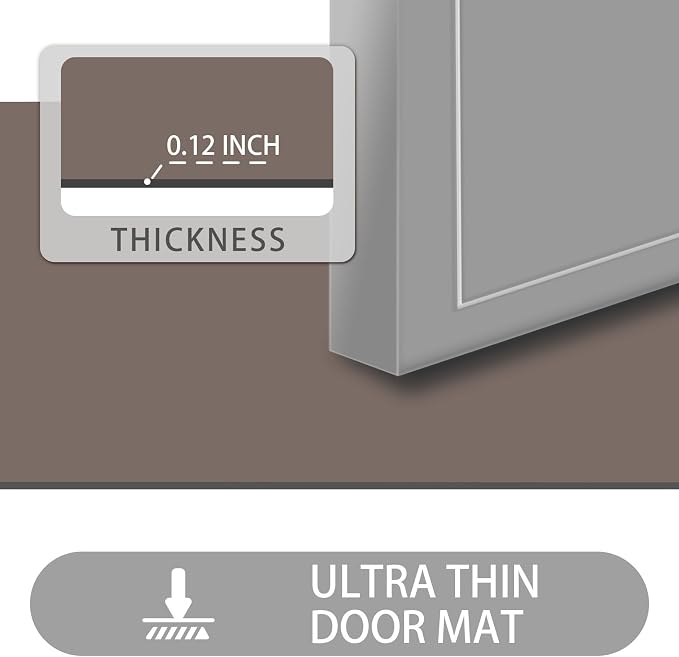 Ultra Thin Door Mat Indoor Entrance, 1/10 in Thin Door Mats - Image 2