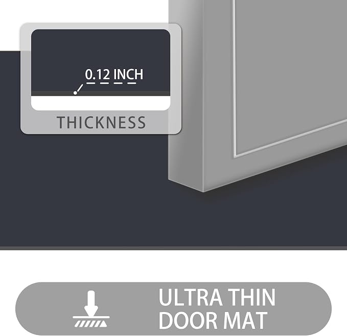Ultra Thin Door Mat Indoor Entrance, 1/10 in Thin Door Mats - Image 2