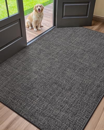 Color&Geometry Ultra Thin Indoor Door Mat 48"x72", Non Slip Rubber Backed Dirt by COLORG
