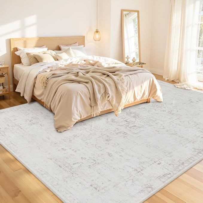 10x12 Area Rug for Living Room: Vintage Boho Neutral Washable Rug Indoor Soft - Image 2