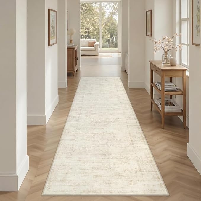 2'6''x8' Hallway Washable Runner Rug: Vintage Boho Neutral Kitchen Rug Soft - Image 8