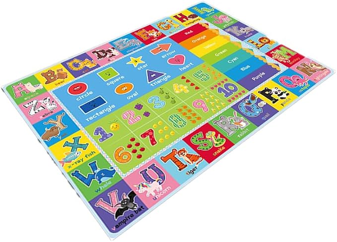ABC Kids Play Rug, Non-Slip Classroom Carpet, soft low-pile surface, non-slip - Image 9