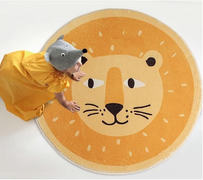 Poowe Round Kids Playroom Rug by Poowe