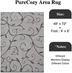 PureCozy Gray Washable Area Rug 4x6 Soft Shag Rugs - Image 2