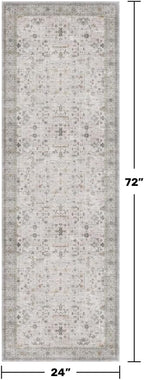 Light Grey 2x6 Boho Bathroom Runner Rug - Image 2