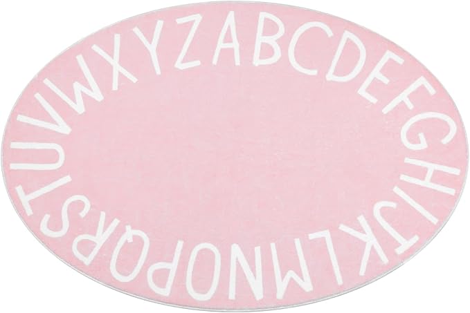 Topotdor Oval Kids Play Rug Alphabet Nursery Area Rug Extra Large Soft Crawling - Image 3