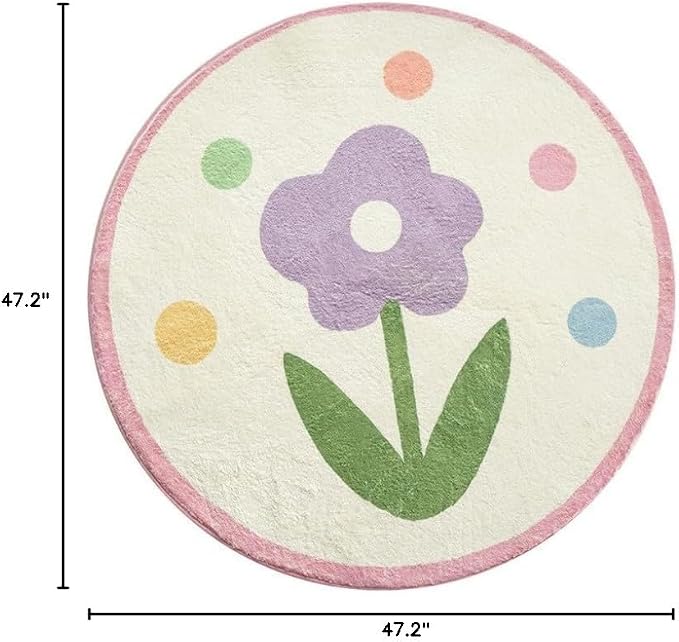 Poowe Round Kids Playroom Rug - Image 2