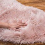 EasyJoy Ultra Soft Fluffy Shaggy Area Rug Faux Fur Rug Chair Cover Seat Pad - Image 5