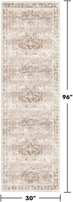 Hazo Haus Beige Washable 2'6"x8' Wide Hallway Runners, Kitchen Runner Rug - Image 2