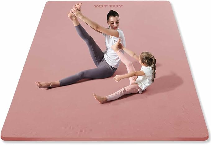 YOTTOY Large Yoga Mat, Extra Wide TPE Exercise Mat, Non-Slip Workout Mat by YOTTOY