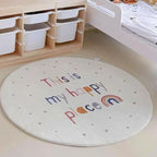 Poowe Rainbow Round Kids Playroom Rug - Image 2