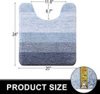 OLANLY Luxury Toilet Rugs U-Shaped 24x20, Extra Soft and Absorbent Microfiber - Image 2
