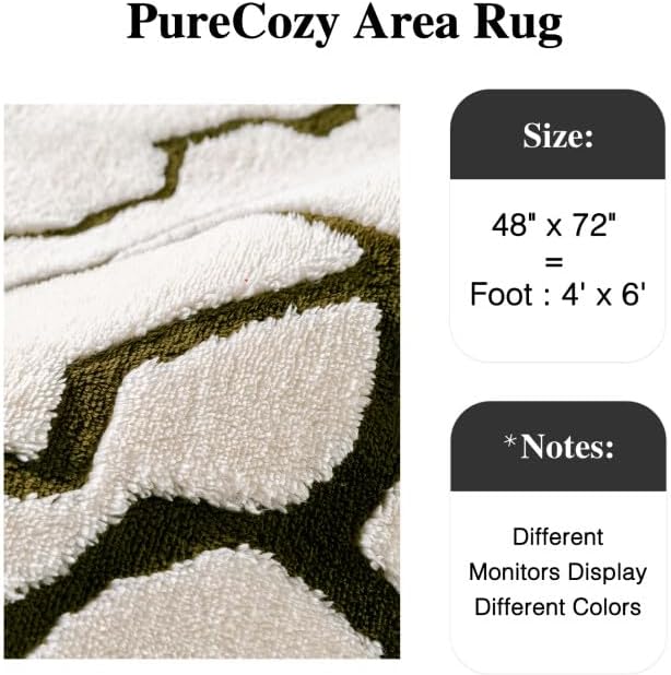 PureCozy Super Soft Shag Rug 4x6 - Image 2