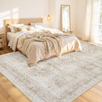 10x12 Area Rug for Living Room: Vintage Boho Neutral Washable Rug Indoor Soft - Image 2