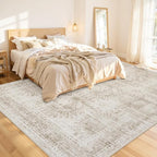 8x10 Area Rugs for Living Room: Vintage Boho Neutral Washable Rug Indoor Soft - Image 2
