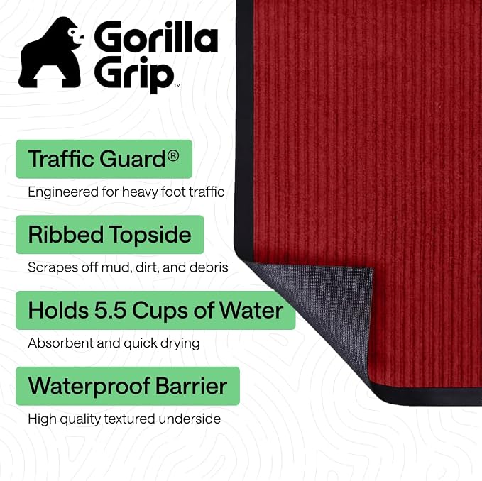 GORILLA GRIP Waterproof Traffic Guard Door Mat, Heavy Duty Entryway Mats - Image 2