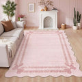 Latte&Fog 5x7 Pink Rug for Girls Bedroom, Washable Scalloped Bow Area Rugs for by LatteFog