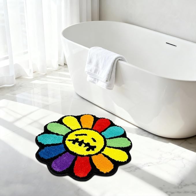 Trippy Happy Face Rug Cool Rugs Tufted Quick Dry Bath Mats - Image 7
