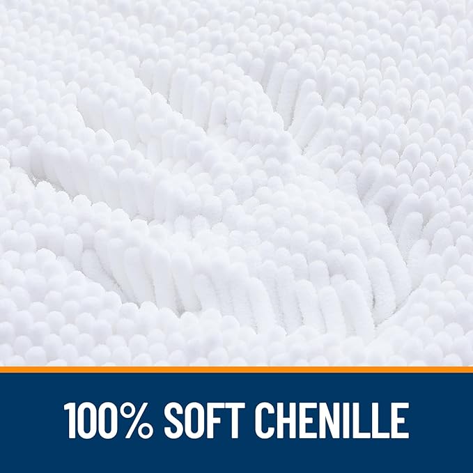 OLANLY Bathroom Rugs 30x20, Extra Soft Absorbent Chenille Bath Rugs, Rubber - Image 3