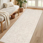 2'6''x8' Hallway Washable Runner Rug: Vintage Boho Neutral Kitchen Rug Soft - Image 2