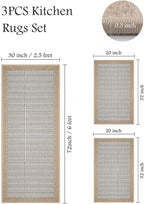 PADOOR Non Slip Kitchen Rugs Sets of 3 - Image 2