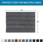 H.VERSAILTEX Bath Rugs for Bathroom Non Slip Bath Mats Extra Thick Chenille - Image 2