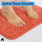 GORILLA GRIP Plush Absorbent Shaggy Chenille Bath Rug Mat - Image 5