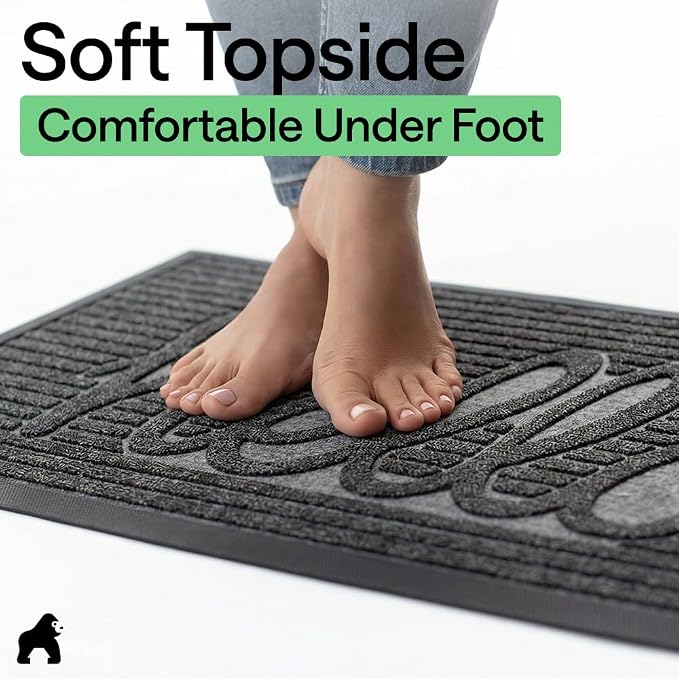 GORILLA GRIP 100% Waterproof All-Season WeatherMAX Doormat 35x23, US Designed - Image 8