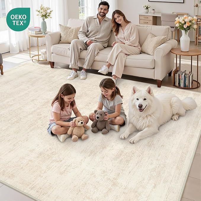 3x5 Area Rugs for Living Room: Vintage Boho Neutral Washable Rug Indoor Soft - Image 8
