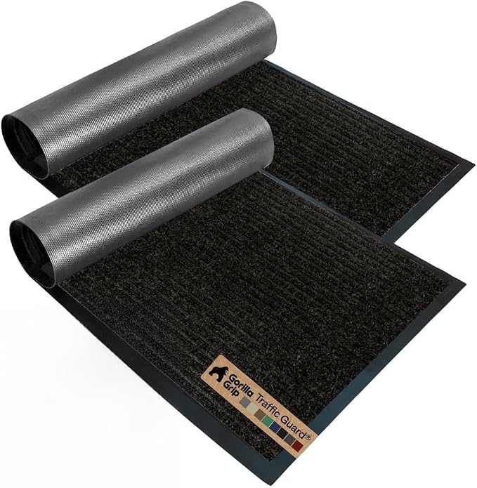 GORILLA GRIP Waterproof Traffic Guard Door Mat, 2 Pack Heavy Duty Entryway Mats by Unknown