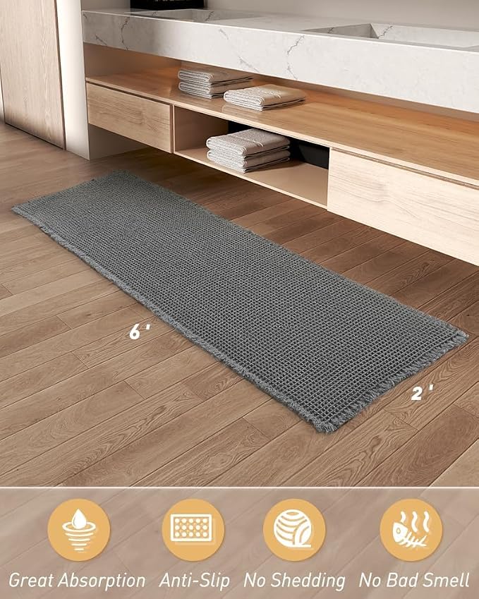 Upgraded Waffle Runner Rug, Super Absorbent Non Slip Bath Mats - Image 6