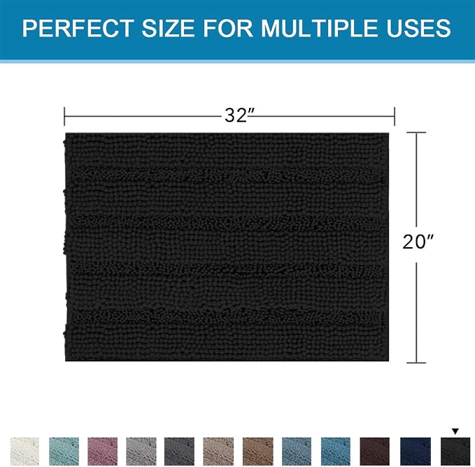H.VERSAILTEX Bath Rugs for Bathroom Non Slip Bath Mats Extra Thick Chenille - Image 2