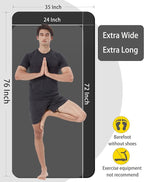 Yoga Mat for Men Women Extra Wide Exercise Mat 76"x35" 15mm Thick Large Workout - Image 2