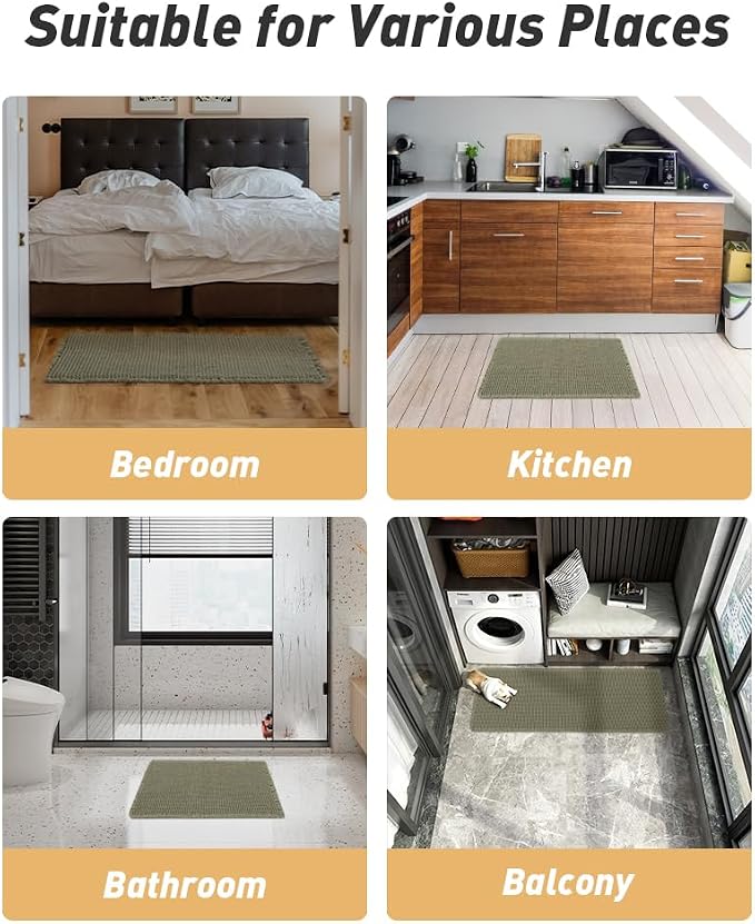 Upgraded Waffle Bath Mat Set of 2, Super Absorbent Non Slip Bath Mats - Image 7
