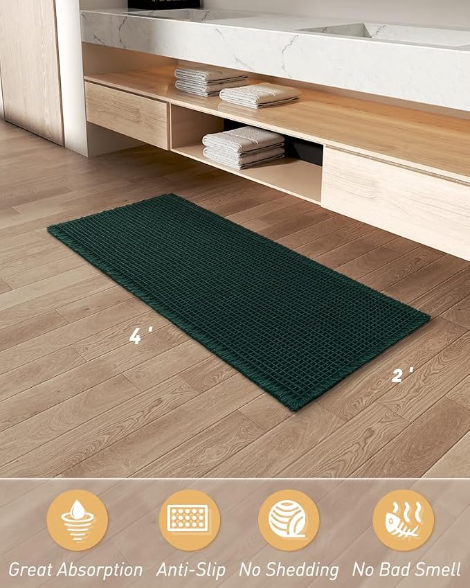 Upgraded Waffle Runner Rug, Super Absorbent Non Slip Bath Mats - Image 7