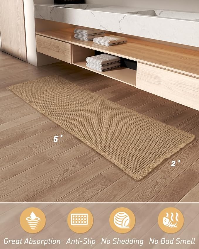 Upgraded Waffle Runner Rug, Super Absorbent Non Slip Bath Mats - Image 6