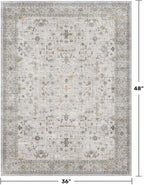 Light Grey 3x4 Large Boho Bathroom Rug - Image 2