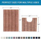 H.VERSAILTEX Bathroom Rugs Bath Rug Set 2 Piece Bathroom Contour Rug Toilet Mat - Image 2