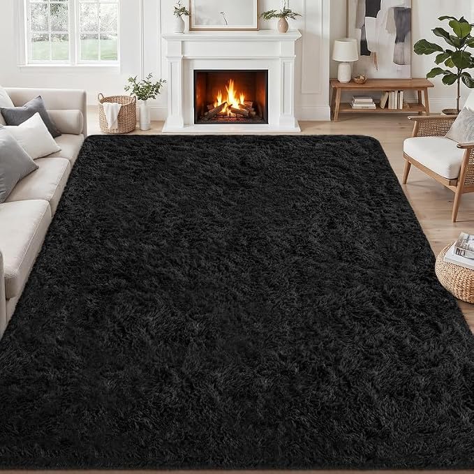 Area Rug for Living Room Bedroom: 6x9 Soft Fluffy Shag Rugs Upgrade Non-Slip - Image 2