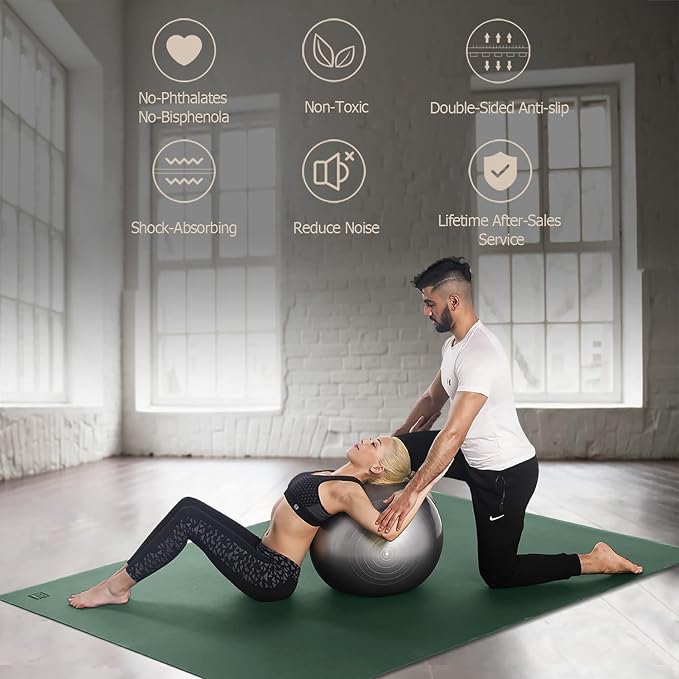 GXMMAT Large Yoga Mat 12'x6'/10'x6'/6'x8', Extra Thick Workout Mats - Image 5
