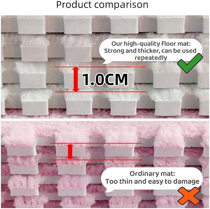12pcs Carpet Squares Puzzle Floor Mat, Plush Interlocking Carpet Tiles - Image 6