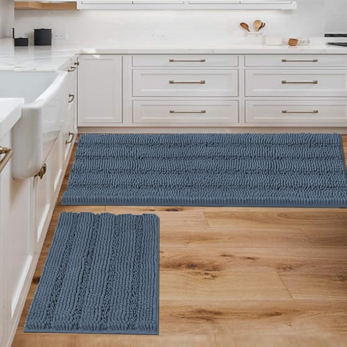 H.VERSAILTEX Bathroom Rug Sets 2 Piece Bath Mats Non Slip Thick Soft Chenille by HVERSAILTEX