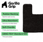 GORILLA GRIP Plush Absorbent Shaggy Chenille Bath Rug Mat - Image 3
