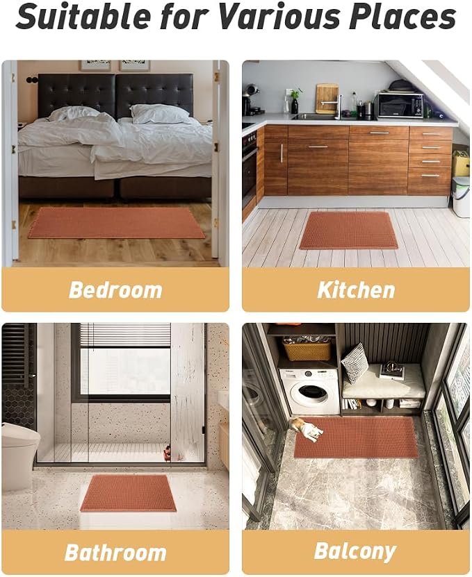 Upgraded Waffle Runner Rug Super Absorbent Non Slip Bath Mats - Image 6