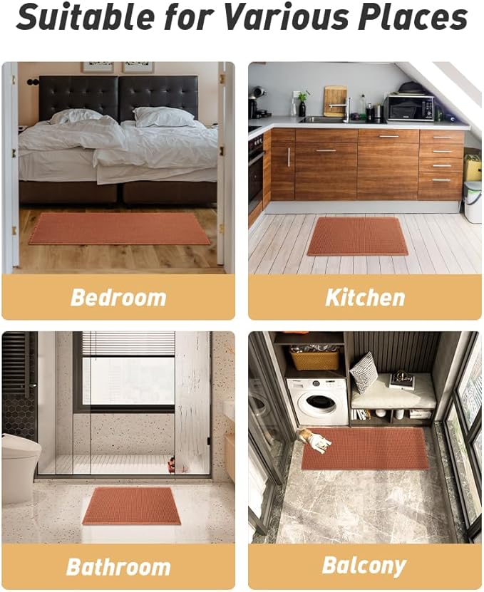 AMOAMI Upgraded Waffle Bath Mat, Super Absorbent Non Slip Bath Mats - Image 7