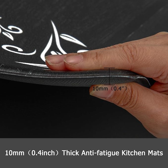 HEBE Anti Fatigue Kitchen Mat Set of 2 Non Slip Cushioned Kitchen Mats - Image 2