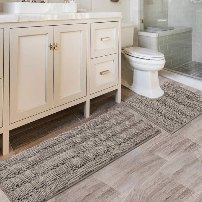 H.VERSAILTEX Bathroom Rugs Bath Rug Set 2 Piece Bathroom Contour Rug Toilet Mat by HVERSAILTEX