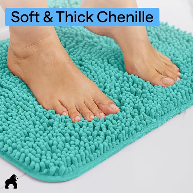 GORILLA GRIP Bath Rug Mat 36x24, Soft Absorbent Chenille, Quick Dry Microfiber - Image 4