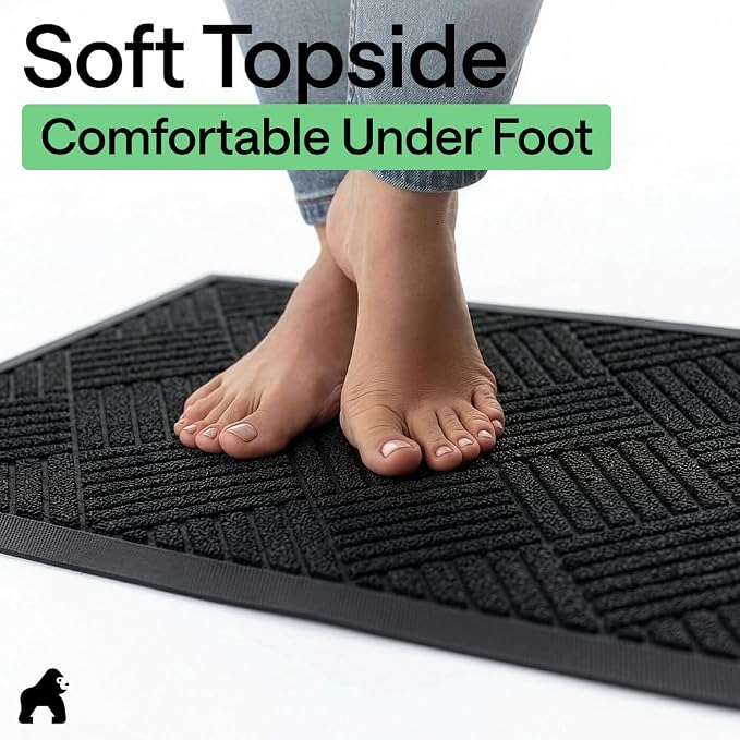 GORILLA GRIP 100% Waterproof All-Season WeatherMAX Doormat US Designed Natural - Image 8